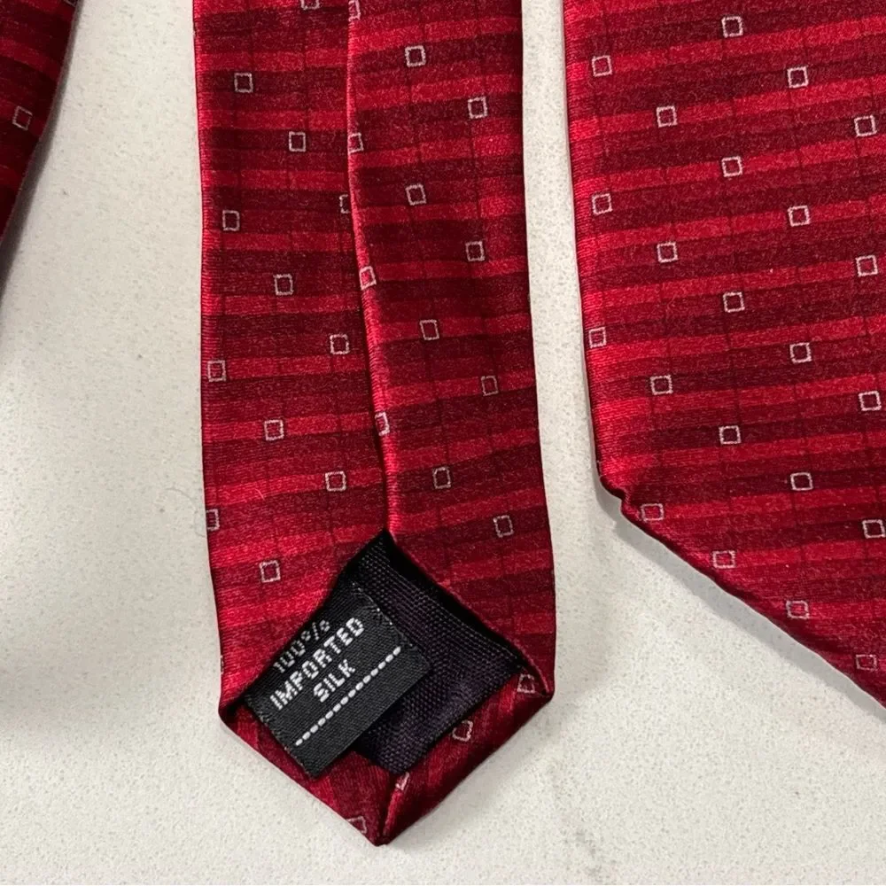 Jimmy V Peggy Fleming Blue Silk Geometric RBM Red Pair of Men's Classic Neckties